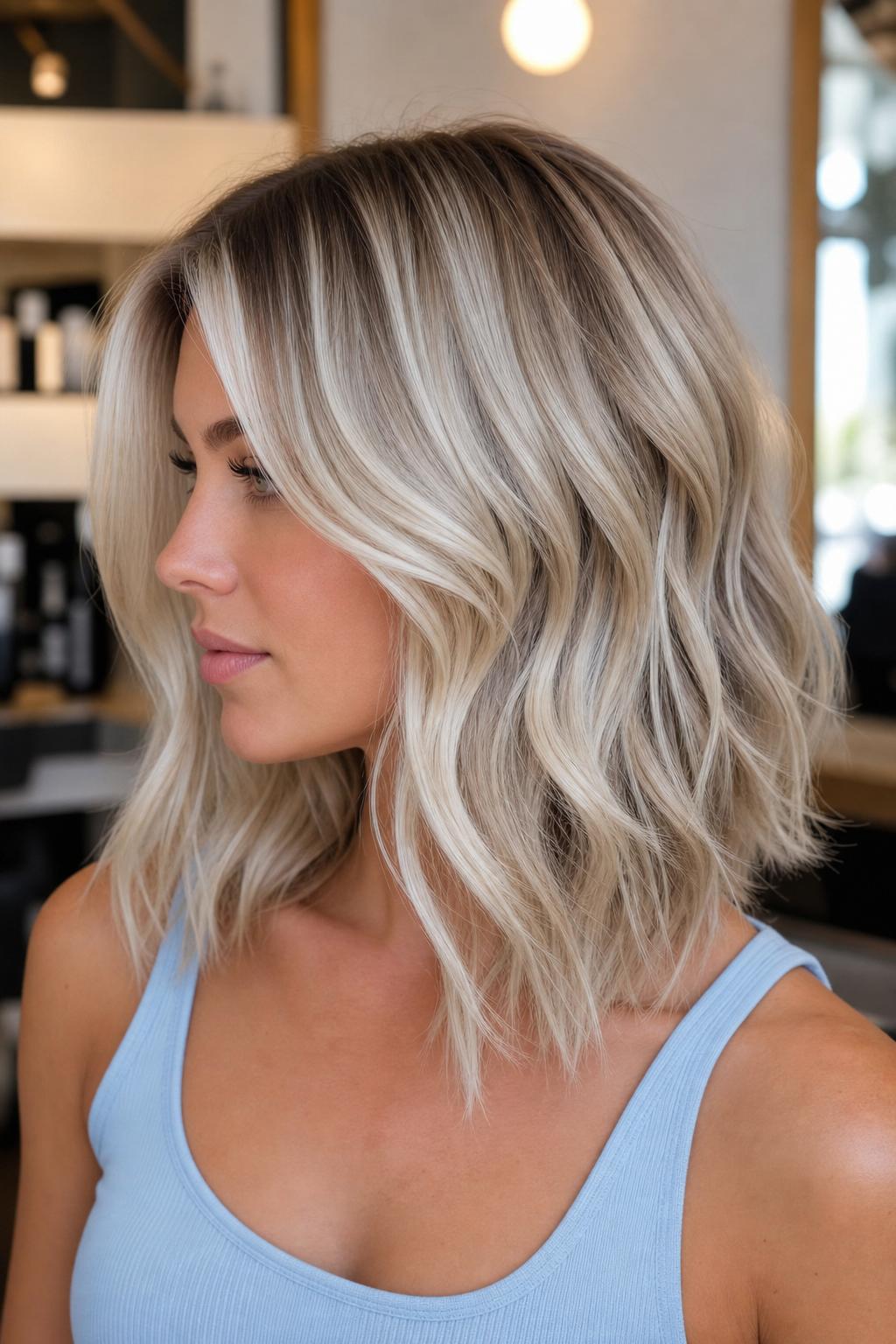 Silver grey color melt by Samina at Sky Parlor Hair Salon, Raleigh NC