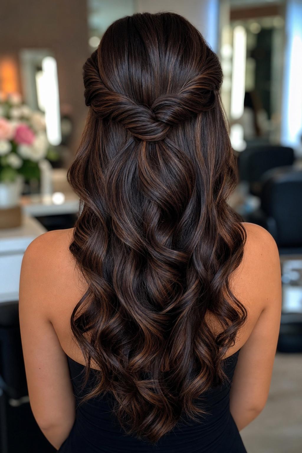 Evening updo styling by Samina, Raleigh NC hair stylist